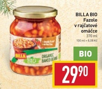 Pečené fazole v rajčatové omáčce Bio Billa