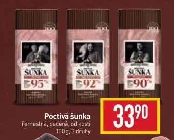 Šunka poctivá řemeslná nejvyšší jakosti Kostelecké uzeniny