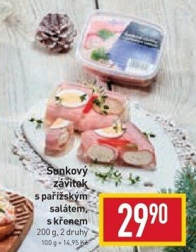 Šunkový závitek s pařížským salátem