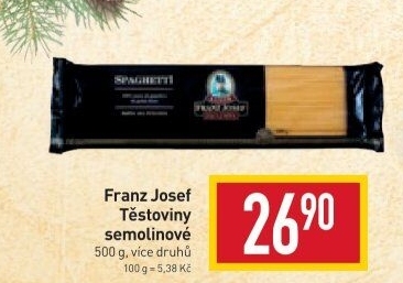 Těstoviny semolinové Exclusive Franz Josef Kaiser