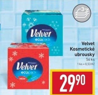 Papírové kapesníčky 3vrstvé Velvet - box
