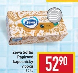 Papírové kapesníčky 4vrstvé Softis Zewa - box