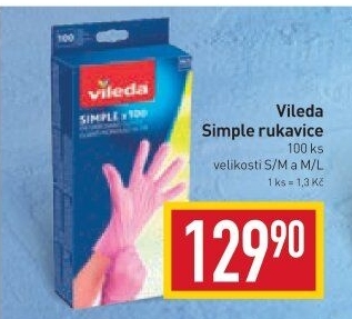 Rukavice jednorázové Simple Vileda