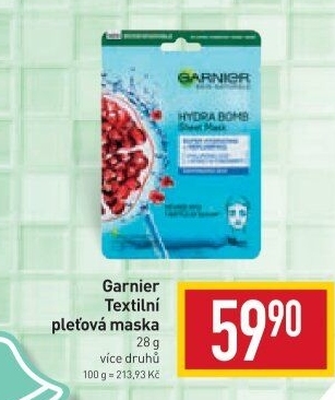 Textilní pleťová maska Garnier