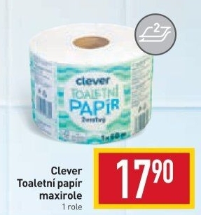 Toaletní papír 2vrstvý maxirole Clever