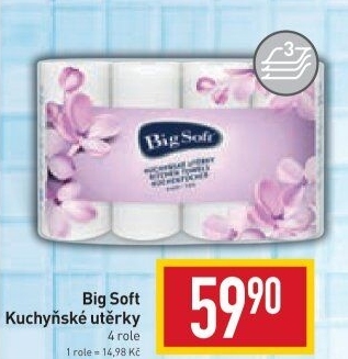 Utěrky kuchyňské 3vrstvé Big Soft