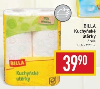 Utěrky kuchyňské 3vrstvé Billa
