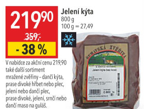 Kýta jelení bez kosti mražená Šumavská zvěřina