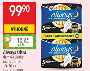 Vložky dámské Ultra Secure Night Always