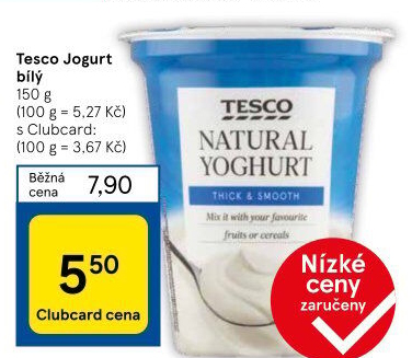 Bílý jogurt Tesco