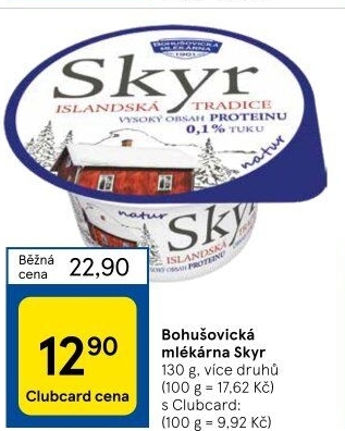 Dezert zakysaný ochucený Skyr Bohušovická mlékárna