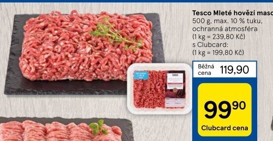 Hovězí mleté maso Tesco