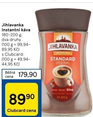 Instantní kávy Jihlavanka