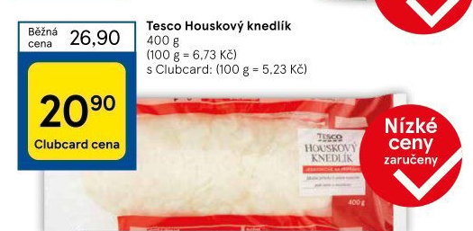 Knedlík houskový Tesco