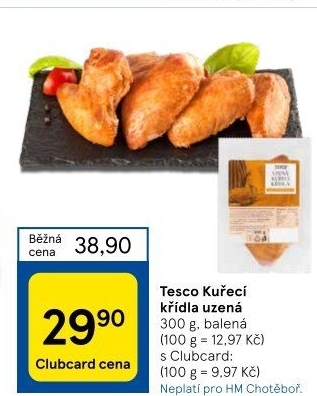 Kuřecí křídla uzená Tesco