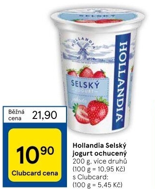 Ochucený jogurt selský Hollandia