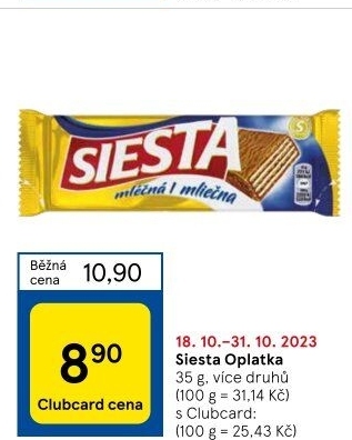 Oplatky Siesta