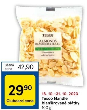 Pražené mandle Tesco