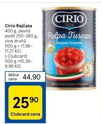 Rajčata konzervovaná Cirio