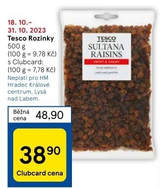Rozinky Tesco