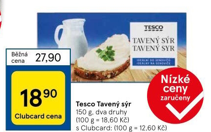 Sýr tavený Tesco
