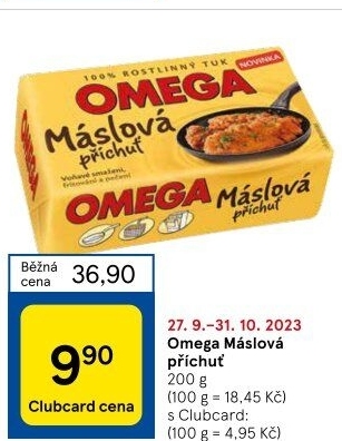 Tuk s máslovou příchutí Omega