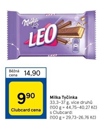Tyčinka čokoládová Milka