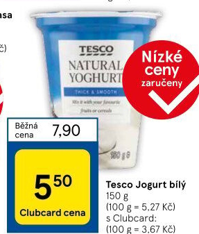 Bílý jogurt Tesco