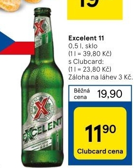 Pivo světlý ležák 11° Excelent