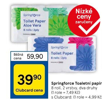 Toaletní papír 2vrstvý Springforce