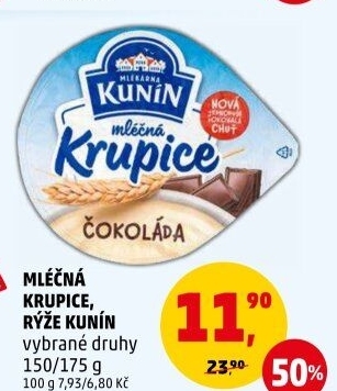 Mléčná krupice Mlékárna Kunín