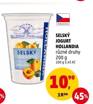 Ochucený jogurt selský Hollandia