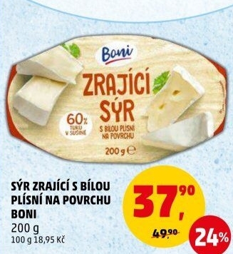 Sýr zrající s bílou plísní na povrchu Boni
