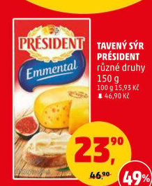 Tavené sýry Président