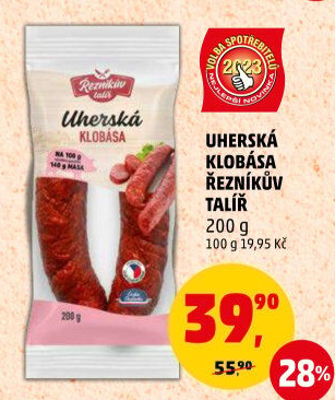 Uherská klobása Řezníkův talíř
