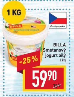 Bílý jogurt smetanový Billa