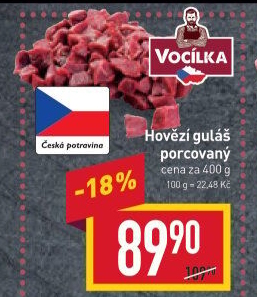 Hovězí maso na guláš Vocílka