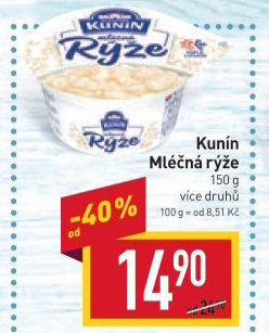 Mléčná rýže Mlékárna Kunín