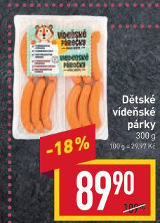 Párky vídeňské dětské Bilbo