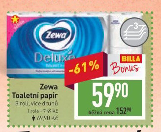 Toaletní papír 3vrstvý Deluxe Zewa
