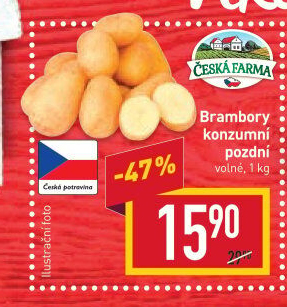 Brambory konzumní pozdní Česká farma