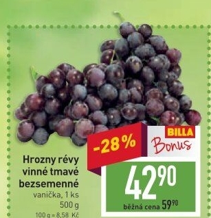 Hrozny tmavé bezsemenné