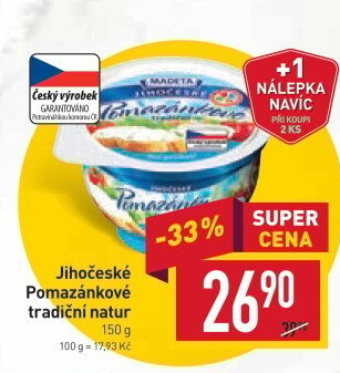 Tradiční pomazánkové Jihočeské Madeta