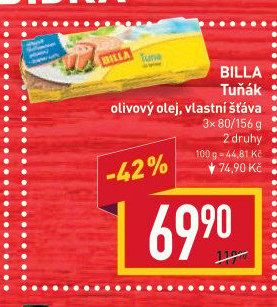Tuňák v oleji Billa