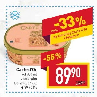 Zmrzlina ve vaničce Carte D'
