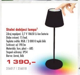 Aku stolní LED lampa