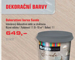 Barva dekorativní Sande Bravo Inspire