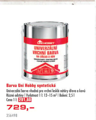 Barva univerzální na dřevo a kov UNI HOBBY
