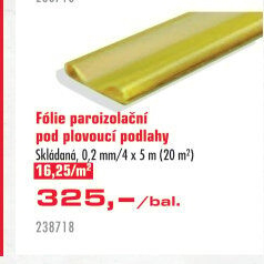 Fólie paroizolační pod plovoucí podlahy Foliarex
