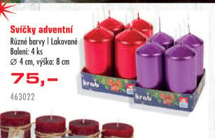 Svíčky adventní Krab